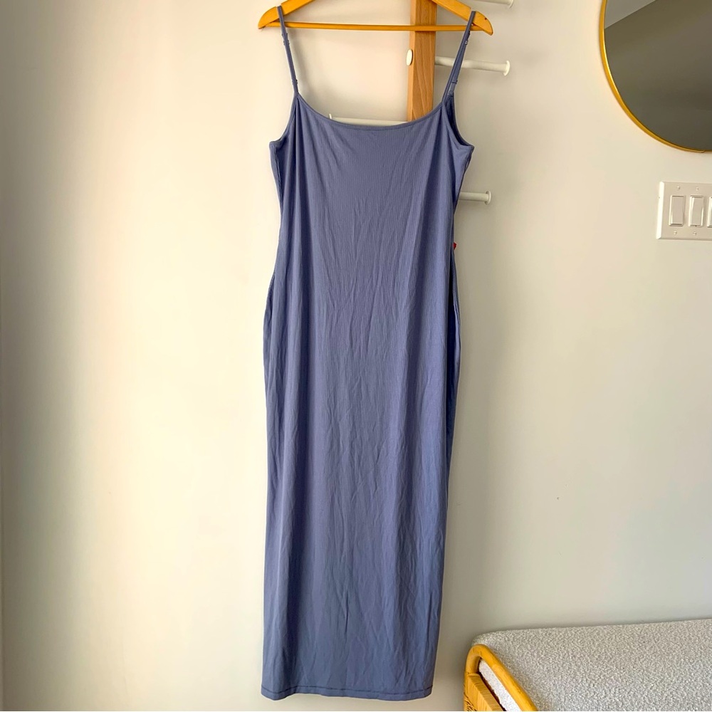 NWT SKIMS Soft Lounge Long Slip Dress Slate
